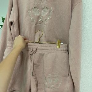 Pink crewneck & shorts set